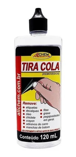 Tira Cola 120ml Remove Grude Etiquetas Adesivo Fitas Allchem